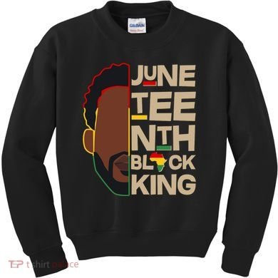 Juneteenth Black King June 19 1865 Kids Sweatshirt