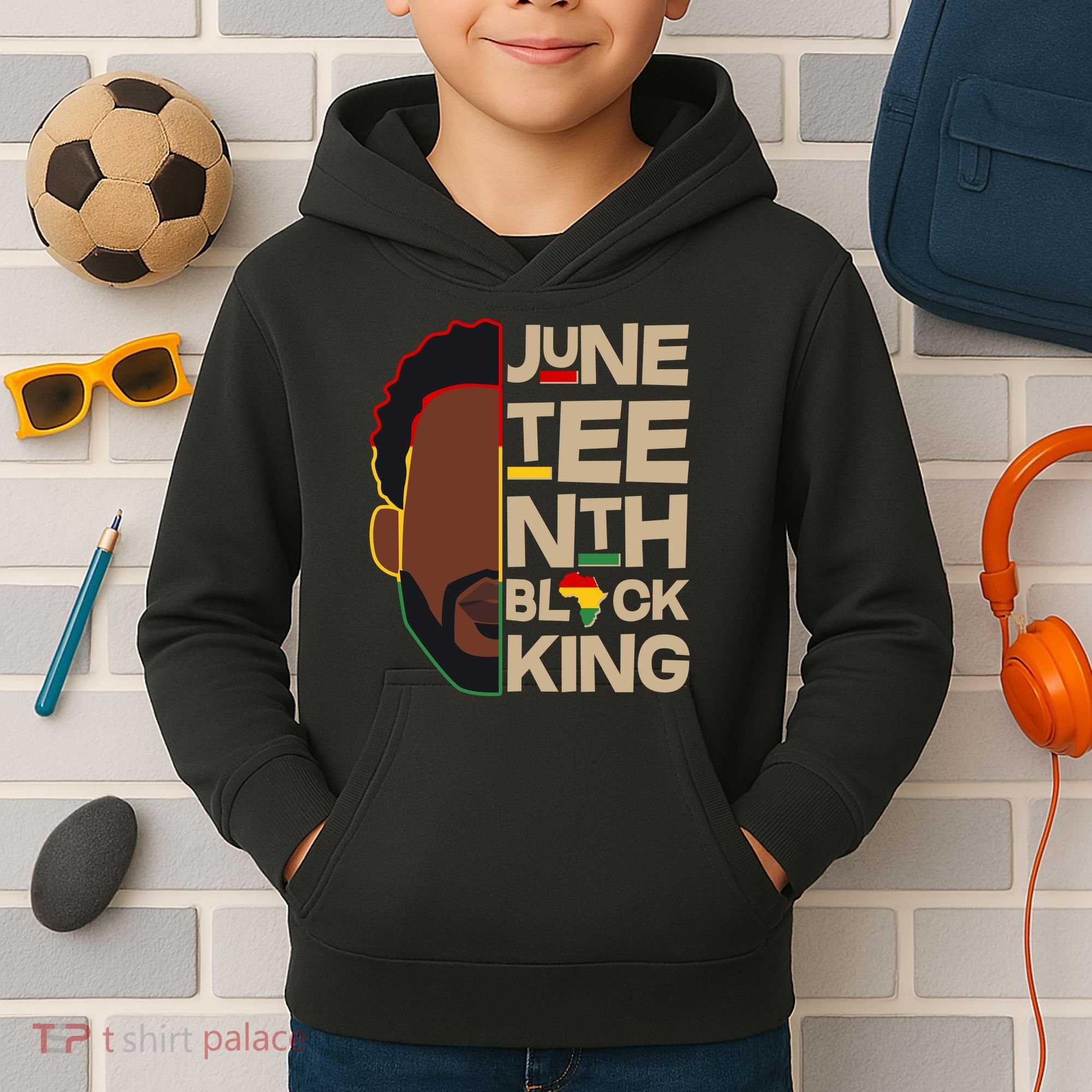 Juneteenth Black King June 19 1865 Kids Hoodie
