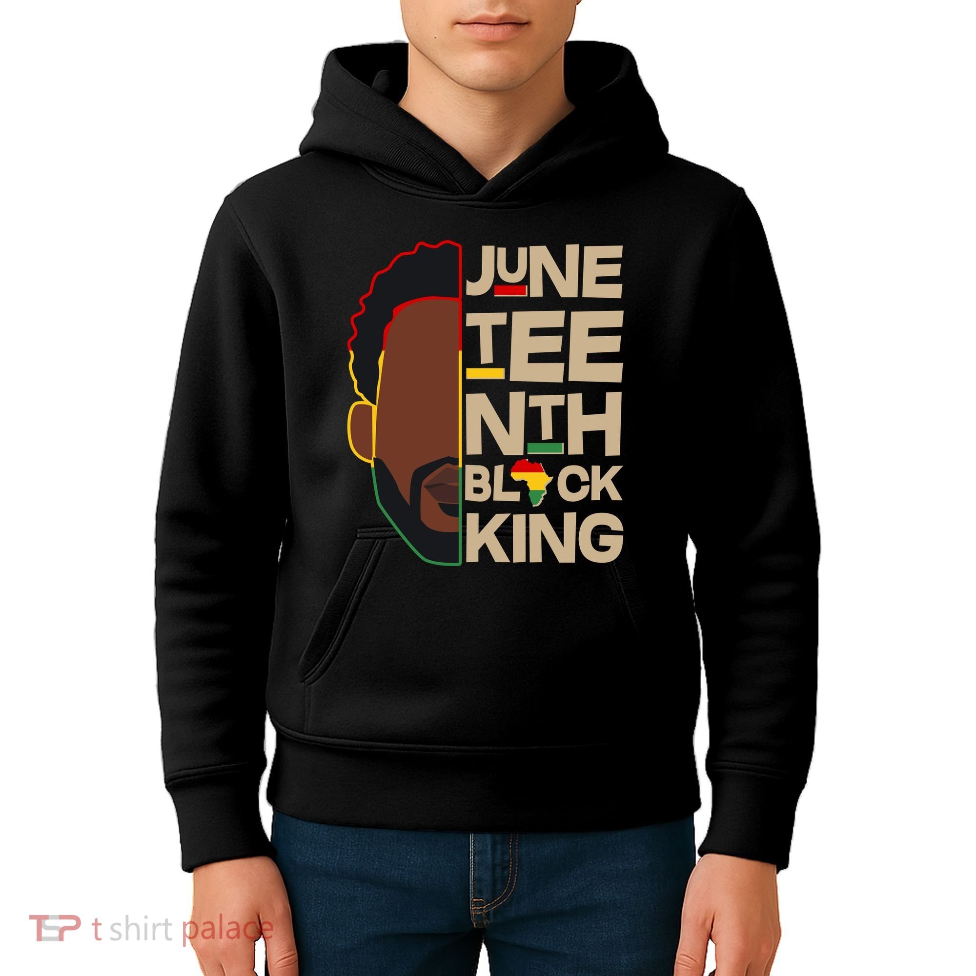 Juneteenth Black King June 19 1865 Kids Hoodie