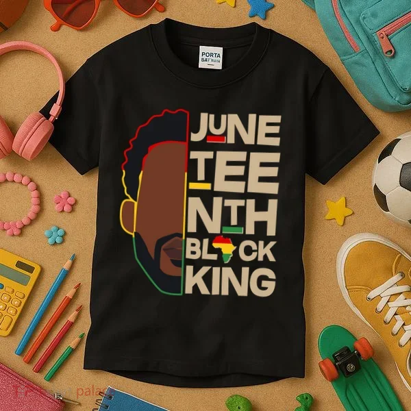 Juneteenth Black King June 19 1865 Kids T-Shirt