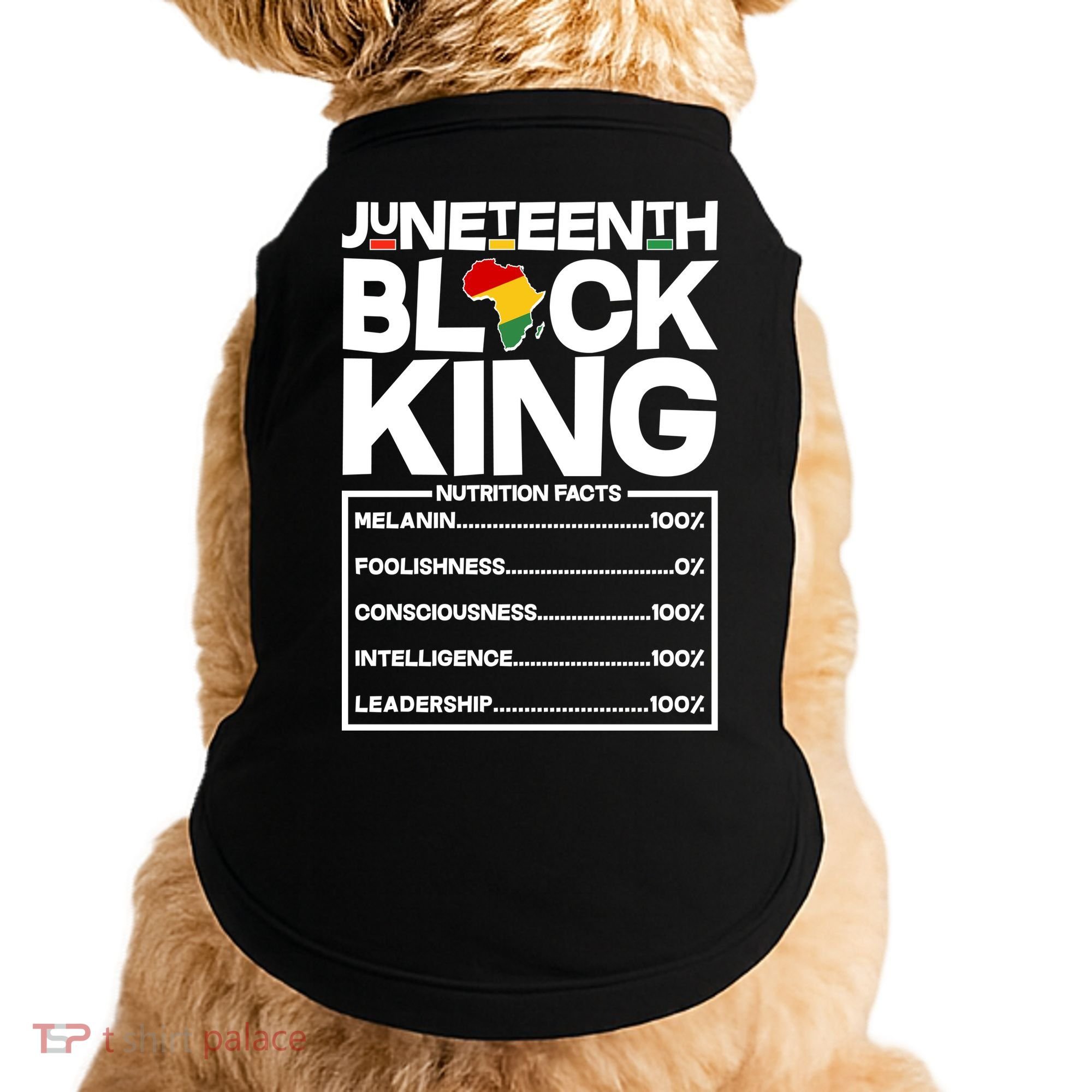 Juneteenth Black King Nutrition Facts Doggie Tank