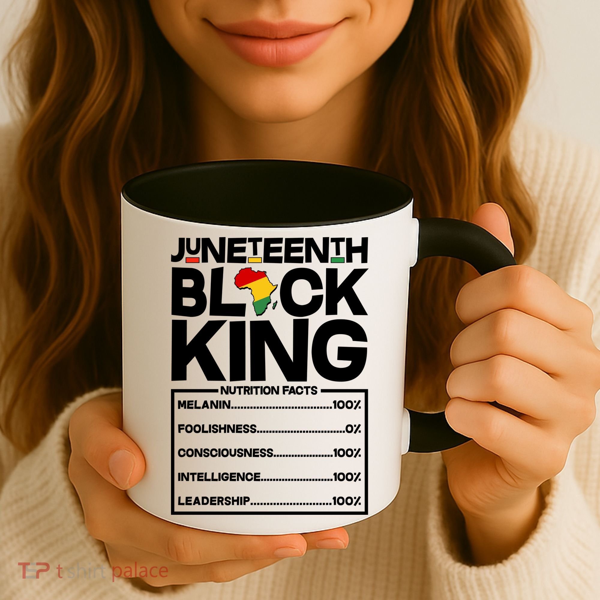 Juneteenth Black King Nutrition Facts Coffee Mug