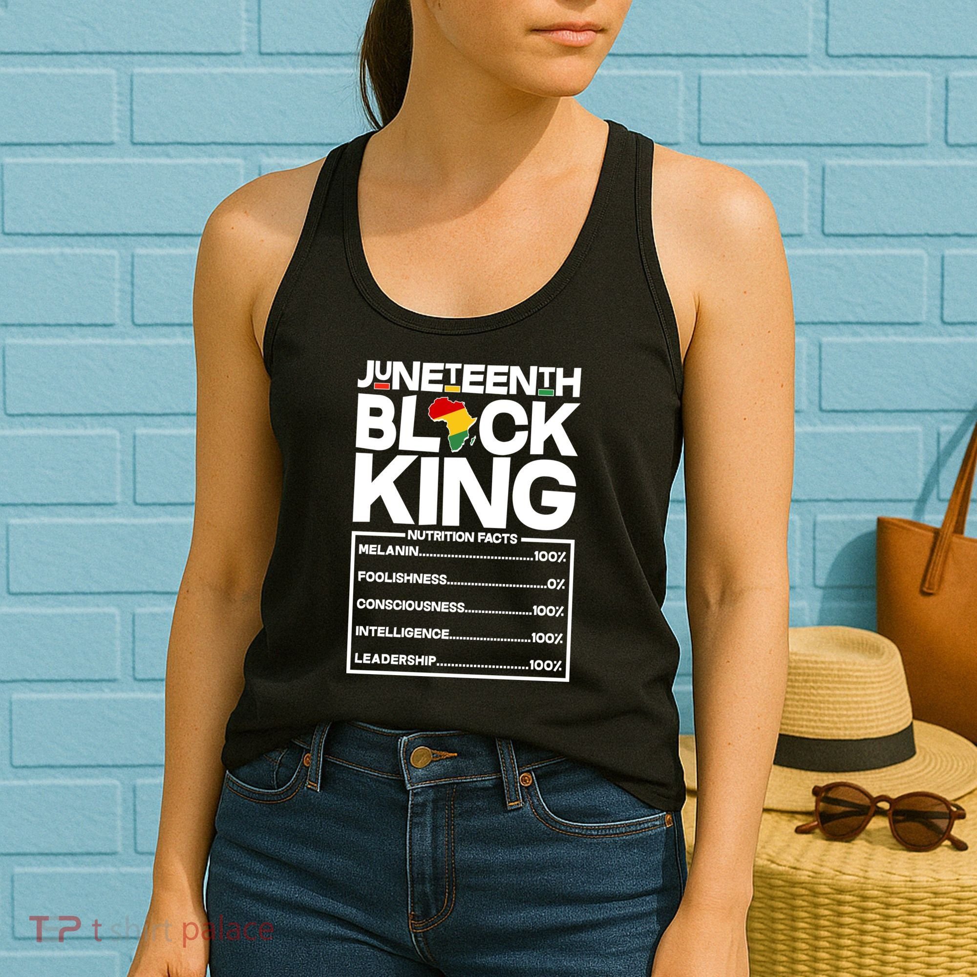 Juneteenth Black King Nutrition Facts Women's Tank Top