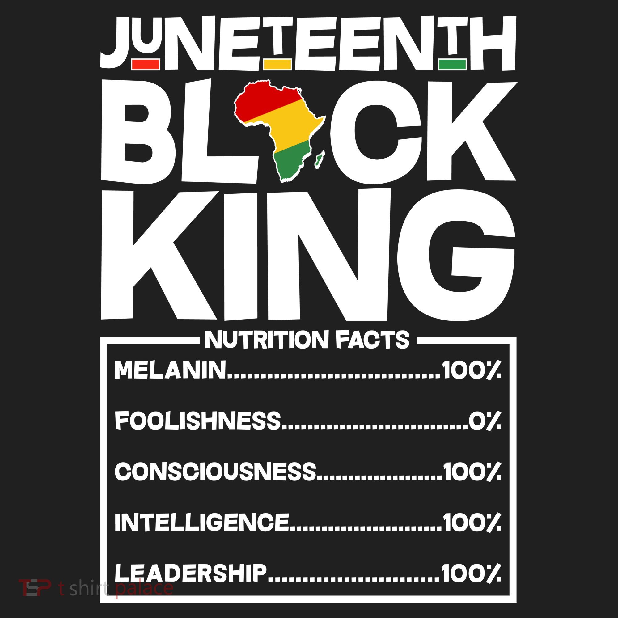 Juneteenth Black King Nutrition Facts Golf Towel