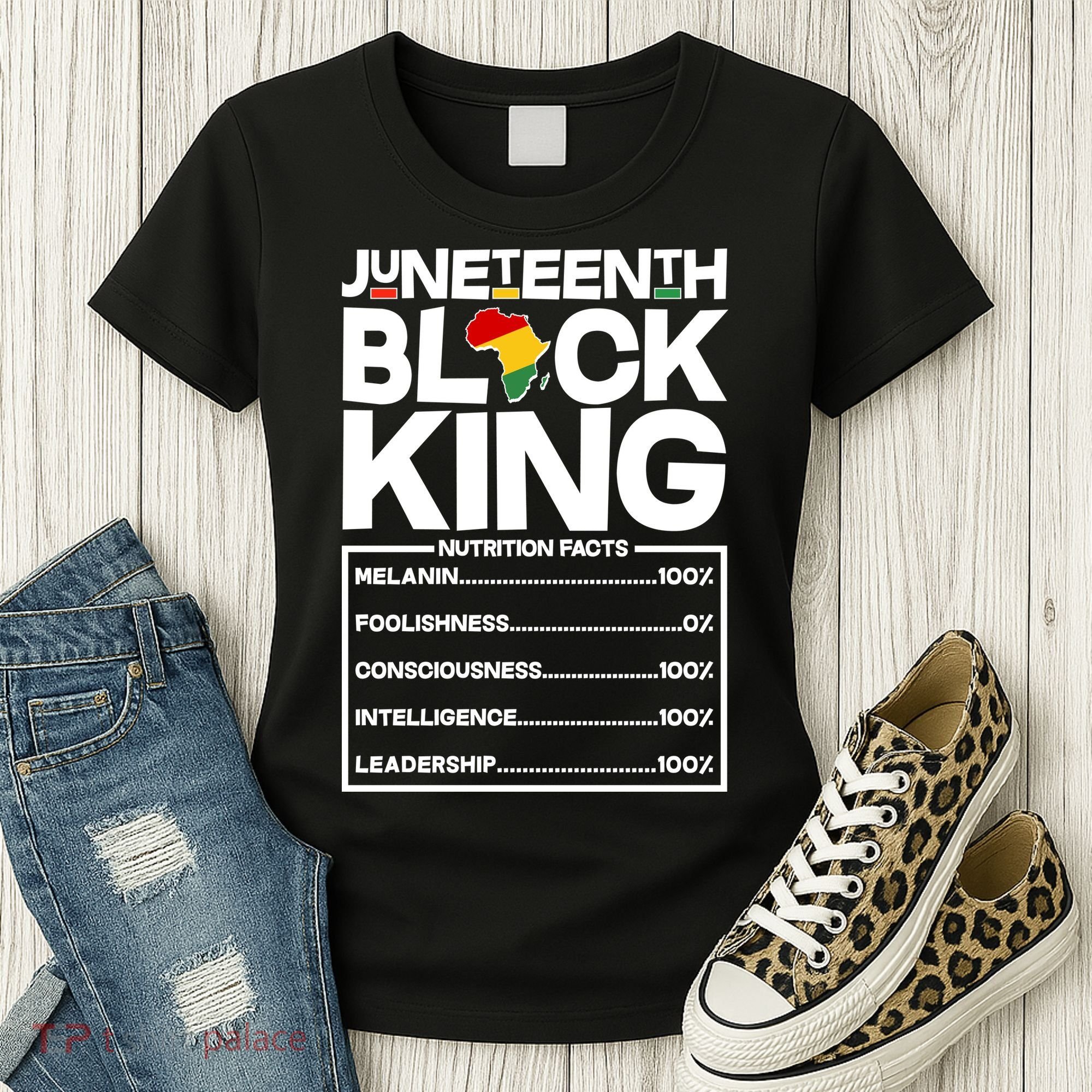 Juneteenth Black King Nutrition Facts Women's T-Shirt
