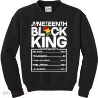 Juneteenth Black King Nutrition Facts Kids Sweatshirt thumb 0