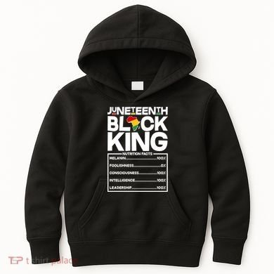 Juneteenth Black King Nutrition Facts Kids Hoodie