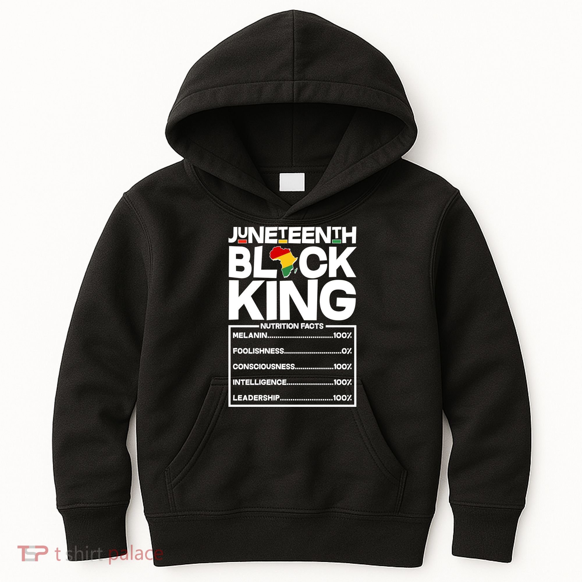 Juneteenth Black King Nutrition Facts Kids Hoodie