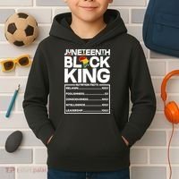 Juneteenth Black King Nutrition Facts Kids Hoodie thumb 2