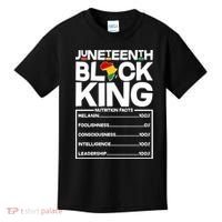 Juneteenth Black King Nutrition Facts Kids T-Shirt thumb 0