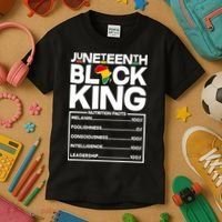 Juneteenth Black King Nutrition Facts Kids T-Shirt thumb 3