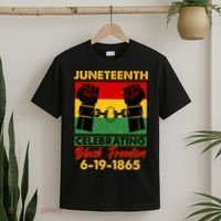 Juneteenth Celebrating Black Freedom 6-19-1865 Breaking The Chains T-Shirt thumb 2