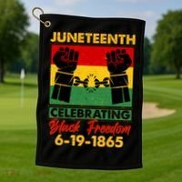 Juneteenth Celebrating Black Freedom 6-19-1865 Breaking The Chains Golf Towel thumb 1