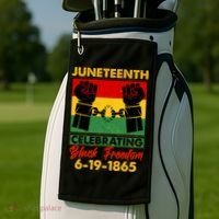 Juneteenth Celebrating Black Freedom 6-19-1865 Breaking The Chains Golf Towel thumb 2