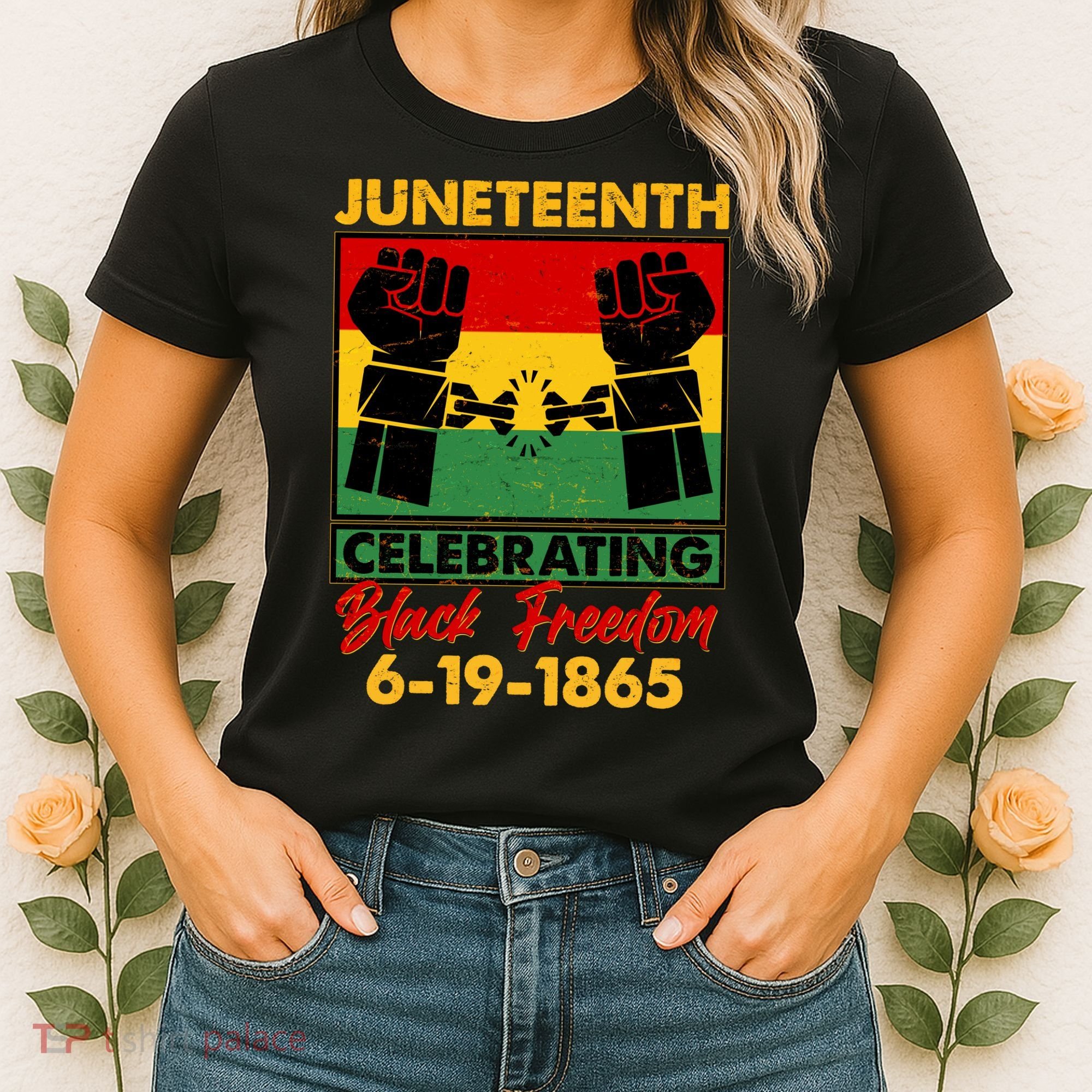 Juneteenth Celebrating Black Freedom 6-19-1865 Breaking The Chains Women's T-Shirt