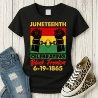 Juneteenth Celebrating Black Freedom 6-19-1865 Breaking The Chains Women's T-Shirt thumb 3