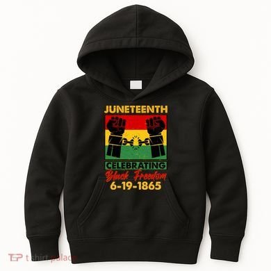 Juneteenth Celebrating Black Freedom 6-19-1865 Breaking The Chains Kids Hoodie