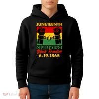 Juneteenth Celebrating Black Freedom 6-19-1865 Breaking The Chains Kids Hoodie thumb 4