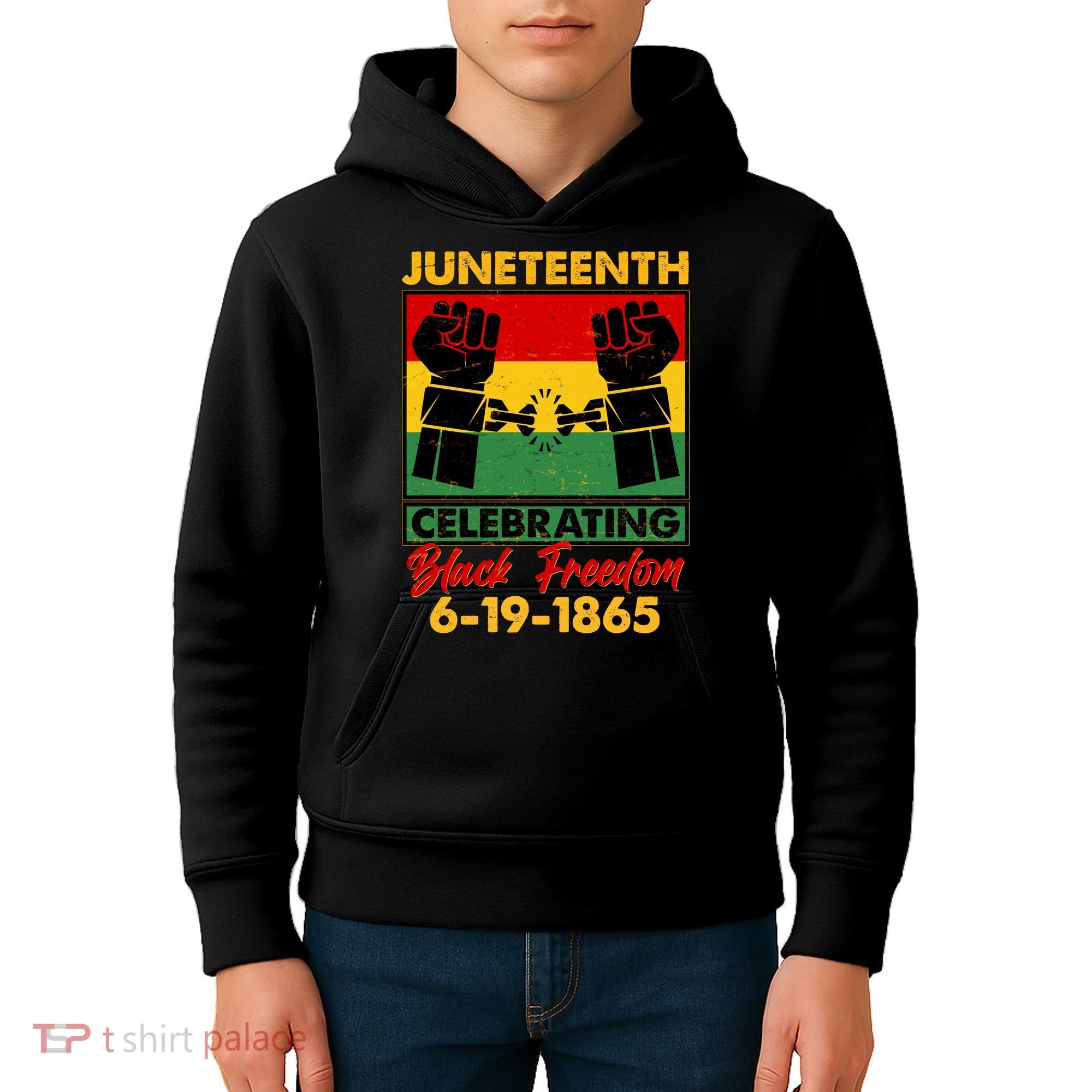 Juneteenth Celebrating Black Freedom 6-19-1865 Breaking The Chains Kids Hoodie