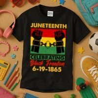 Juneteenth Celebrating Black Freedom 6-19-1865 Breaking The Chains Kids T-Shirt thumb 3