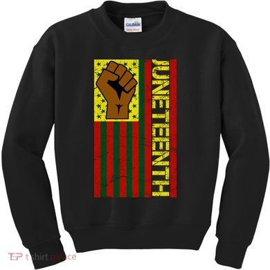 Juneteenth Flag Independence Day Vintage Celebration Kids Sweatshirt