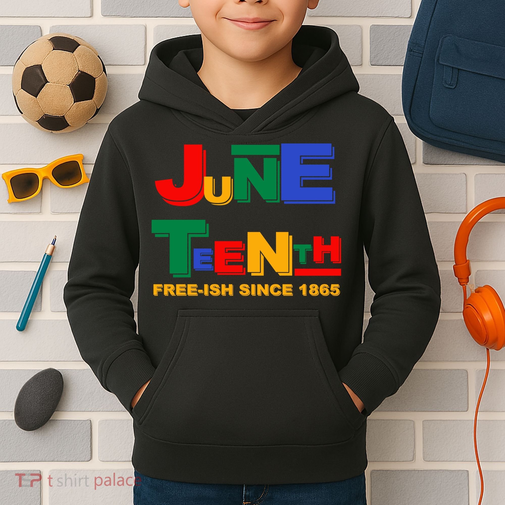 Juneteenth Free-ish Since 1865 Kids Hoodie