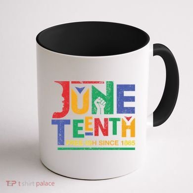 Juneteenth Free-ish Since 1865 African Color Coffee Mug back