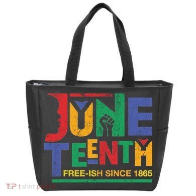 Juneteenth Free-ish Since 1865 African Color Tote Bag