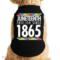 Juneteenth Free-ish Since 1865 African Colors Doggie Tank thumb 0