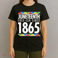 Juneteenth Free-ish Since 1865 African Colors T-Shirt thumb 4