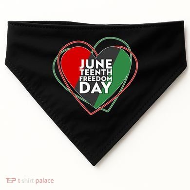 Juneteenth Freedom Day Heart Traditional Colors USA-Made Doggie Bandana