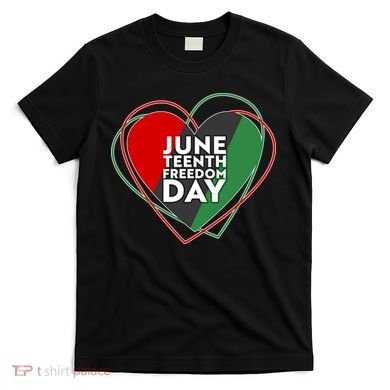 Juneteenth Freedom Day Heart Traditional Colors T-Shirt