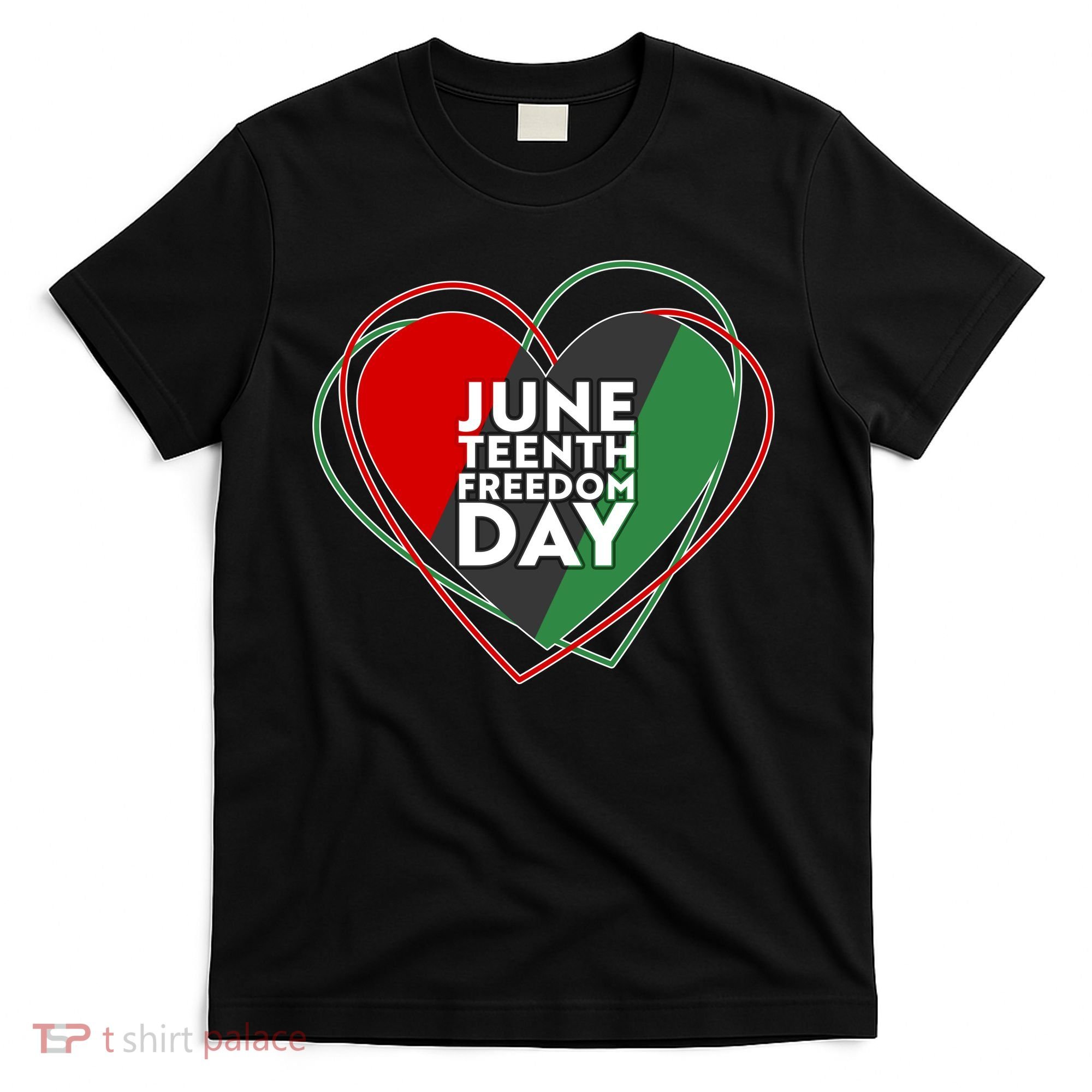 Juneteenth Freedom Day Heart Traditional Colors T-Shirt