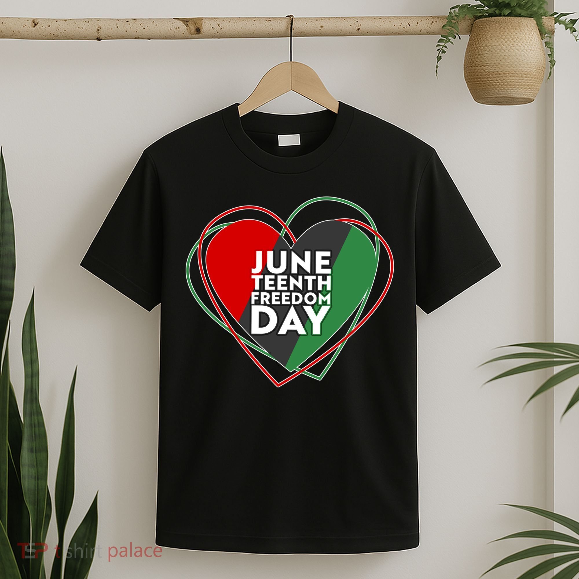 Juneteenth Freedom Day Heart Traditional Colors T-Shirt