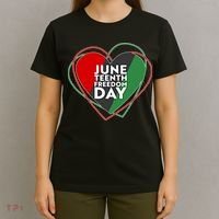 Juneteenth Freedom Day Heart Traditional Colors T-Shirt thumb 4