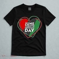 Juneteenth Freedom Day Heart Traditional Colors T-Shirt thumb 5