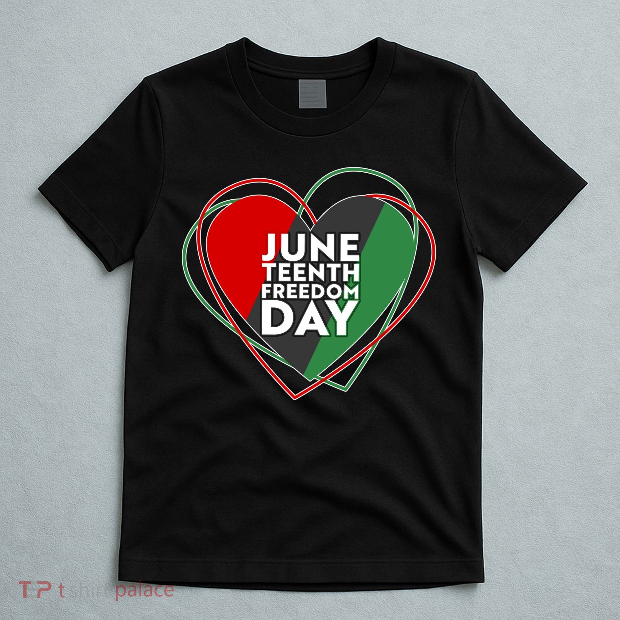 Juneteenth Freedom Day Heart Traditional Colors T-Shirt