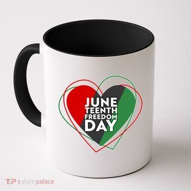 Juneteenth Freedom Day Heart Traditional Colors Coffee Mug