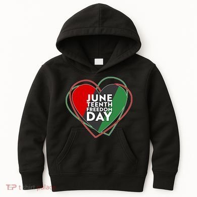 Juneteenth Freedom Day Heart Traditional Colors Kids Hoodie