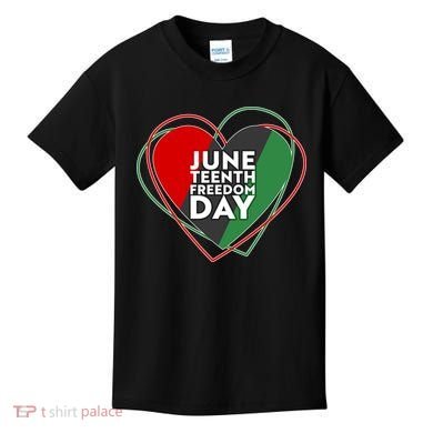 Juneteenth Freedom Day Heart Traditional Colors Kids T-Shirt