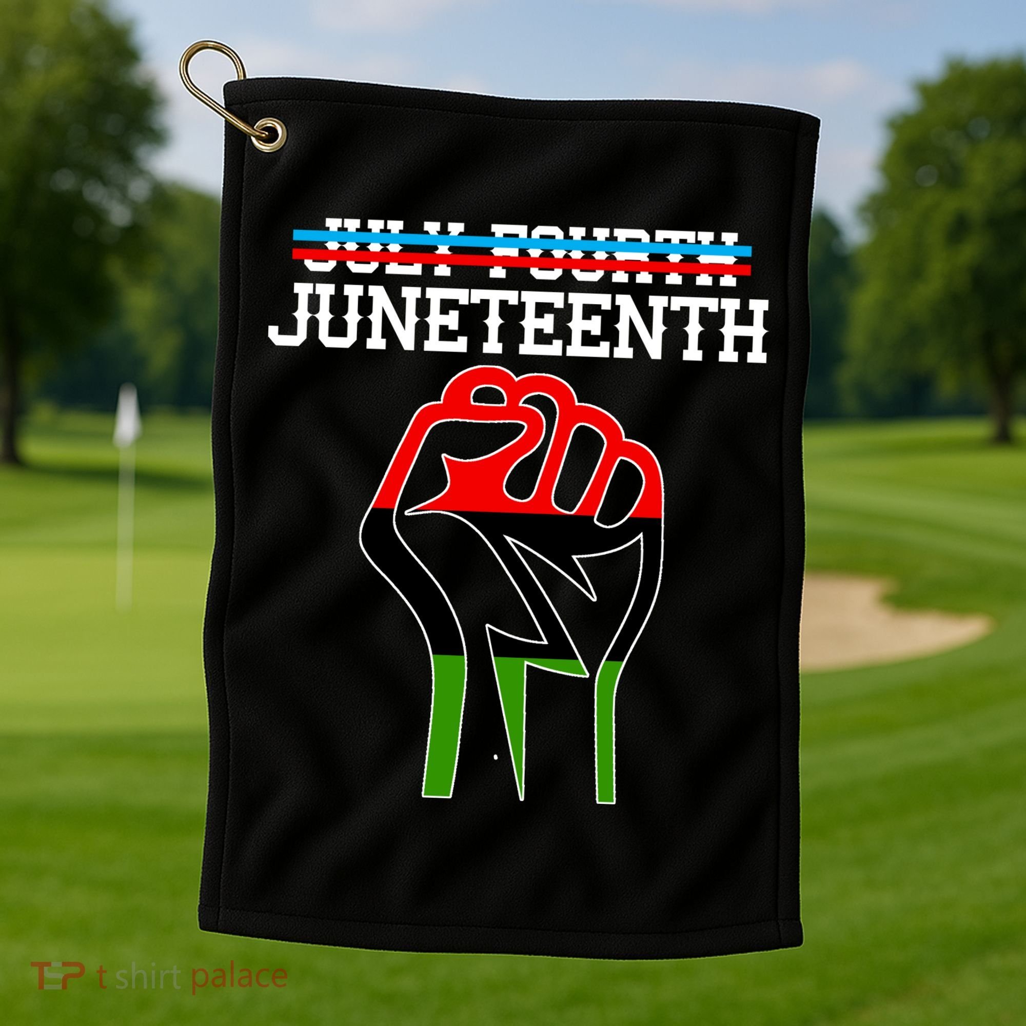 Juneteenth Freedom Fist Golf Towel