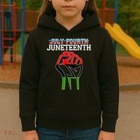 Juneteenth Freedom Fist Kids Hoodie thumb 3