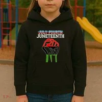 Juneteenth Freedom Fist Kids Hoodie thumb 3