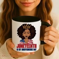 Juneteenth Is My Independence Day African American USA Flag Coffee Mug thumb 3
