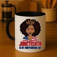 Juneteenth Is My Independence Day African American USA Flag Coffee Mug thumb 4