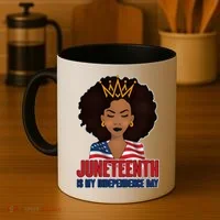 Juneteenth Is My Independence Day African American USA Flag Coffee Mug thumb 4