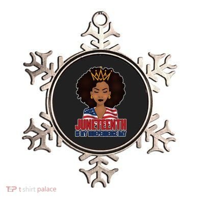 Juneteenth Is My Independence Day African American USA Flag Ornament
