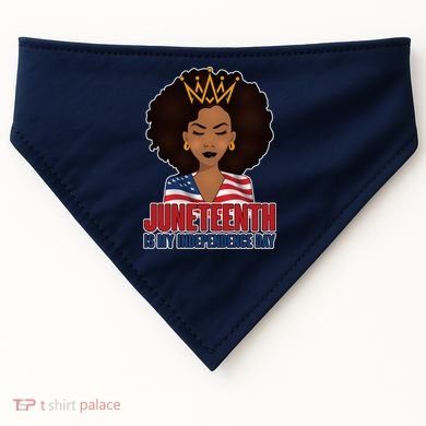 Juneteenth Is My Independence Day African American USA Flag USA-Made Doggie Bandana