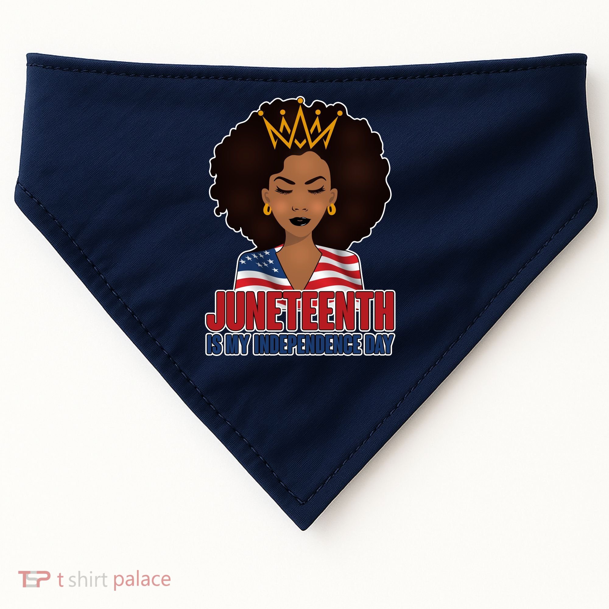 Juneteenth Is My Independence Day African American USA Flag USA-Made Doggie Bandana