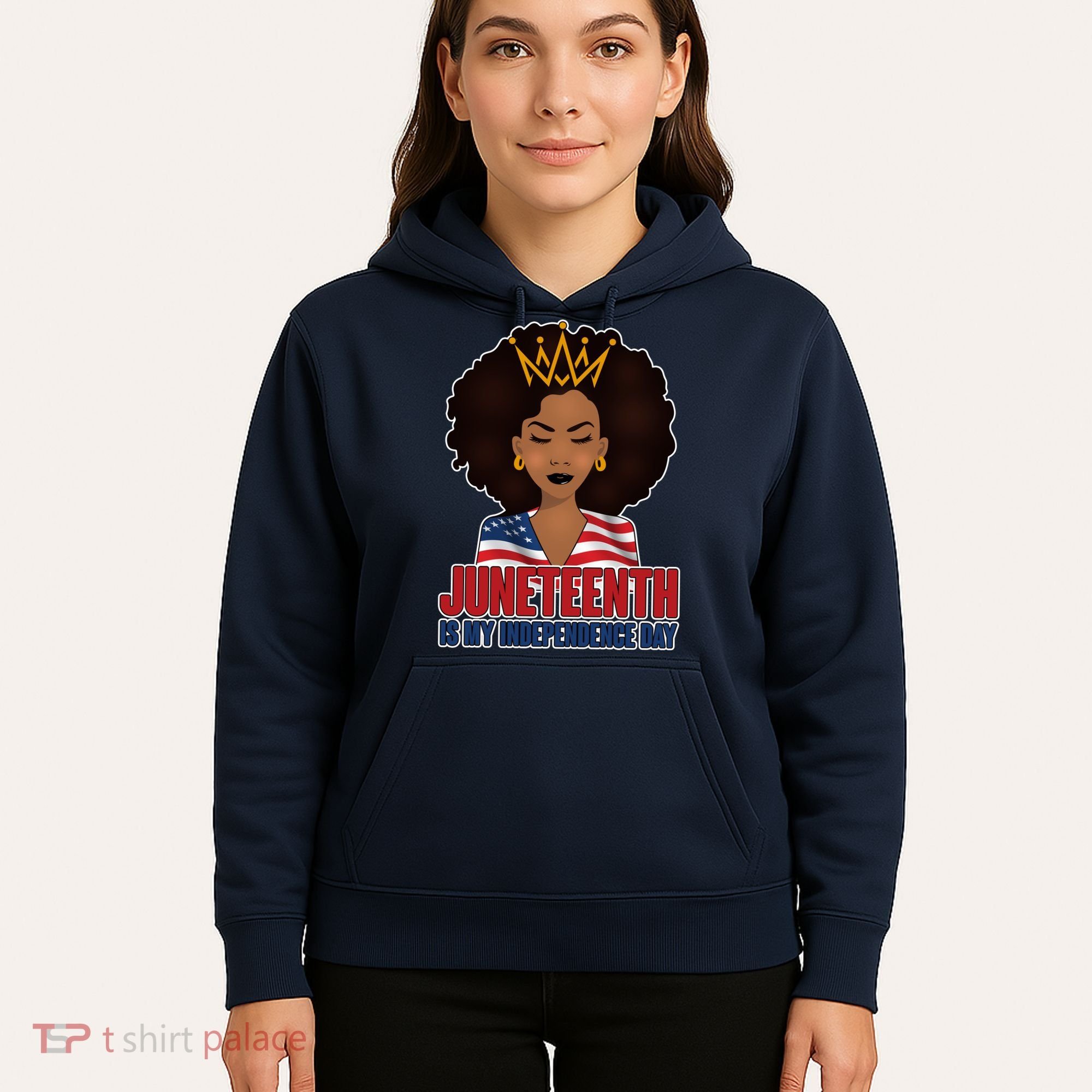 Juneteenth Is My Independence Day African American USA Flag Hoodie